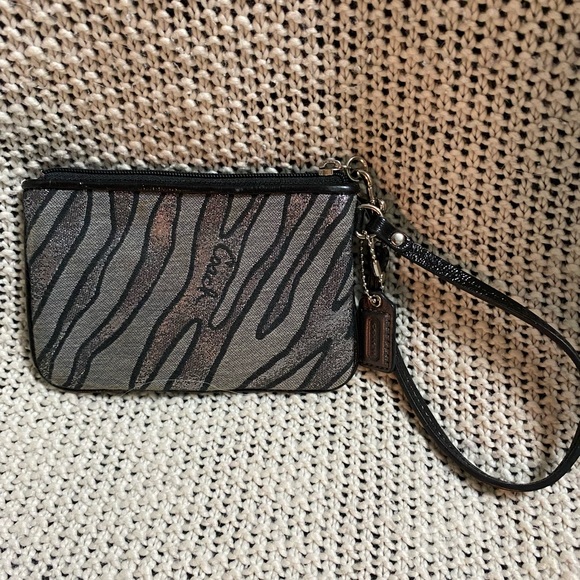 Coach Zebra Print Wristlet - Picture 2 of 6
